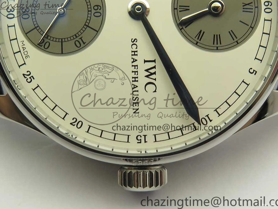 MIROTIME 0331 Upgraded Portuguese Flying Tourbillon SS White Dial 2 Sub Dials on Black Leather Strap 7161